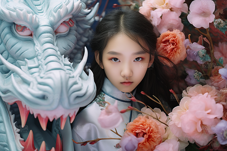 龙年儿童龙宝宝人物摄影图