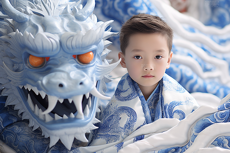 龙年儿童生日人物摄影图