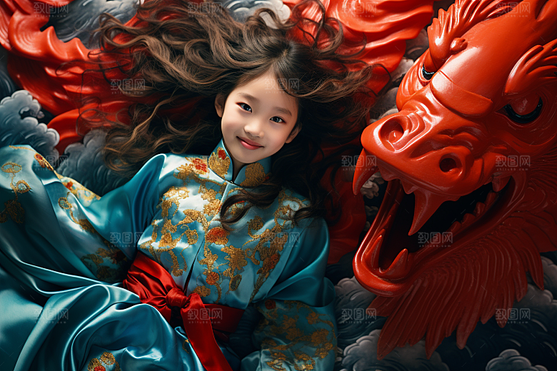 龙年儿童高清生日摄影图