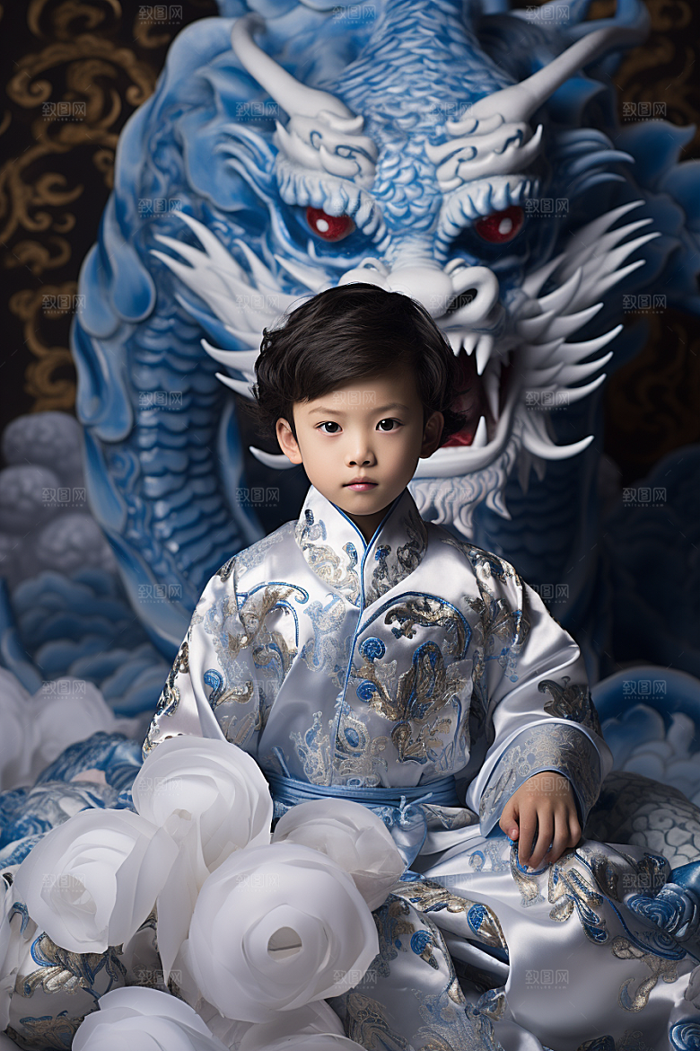 龙年儿童人物生日摄影图