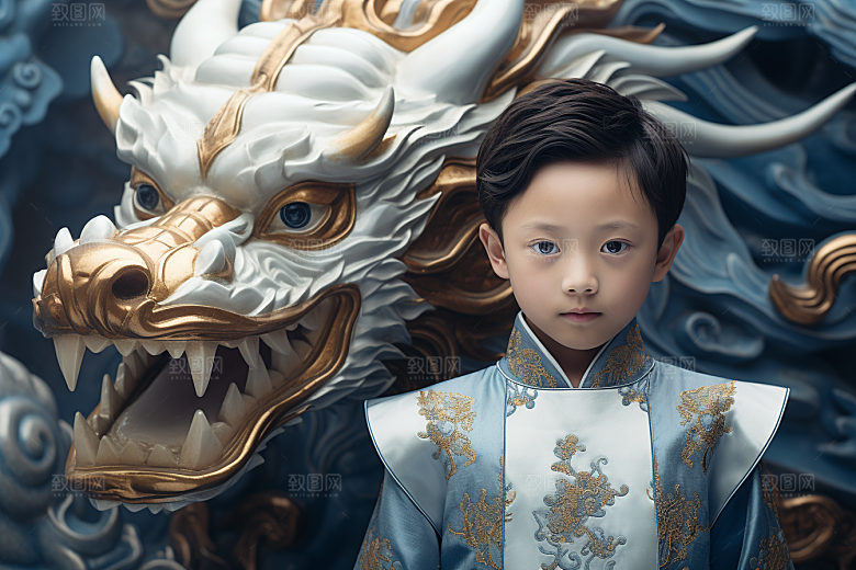 龙年儿童高清生日摄影图
