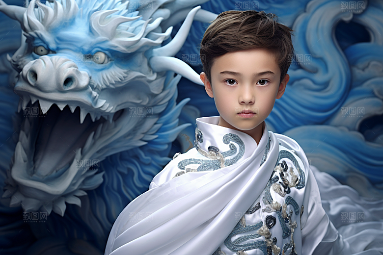 龙年儿童本命年高清摄影图