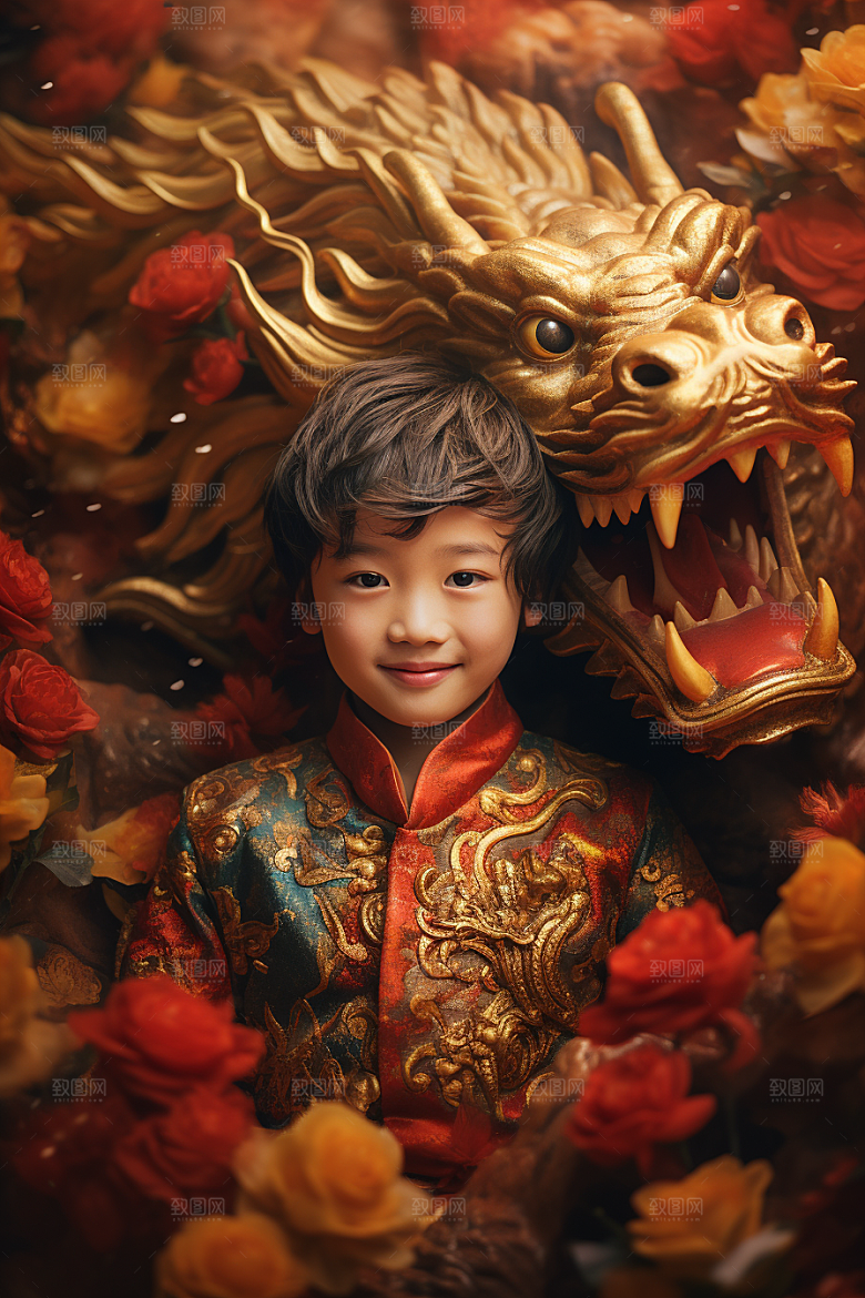 龙年儿童高清肖像摄影图
