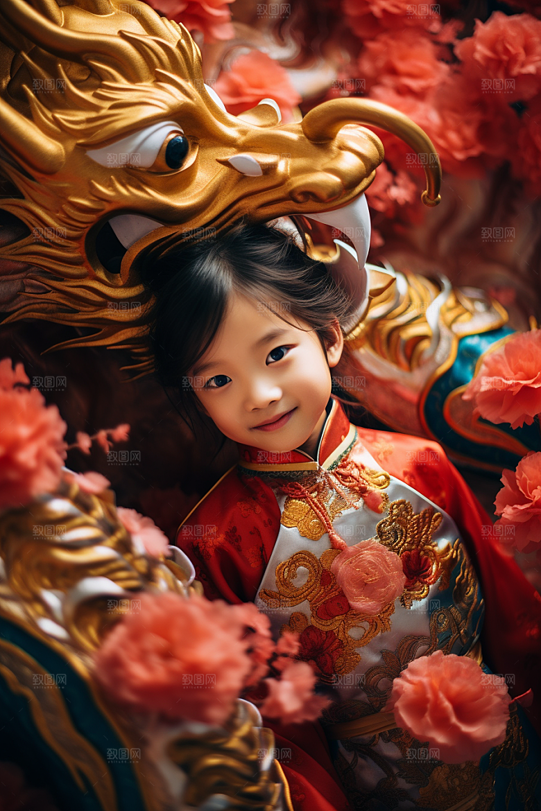 龙年儿童肖像高清摄影图