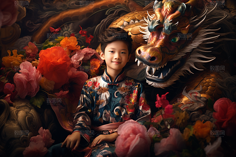 龙年儿童高清肖像摄影图