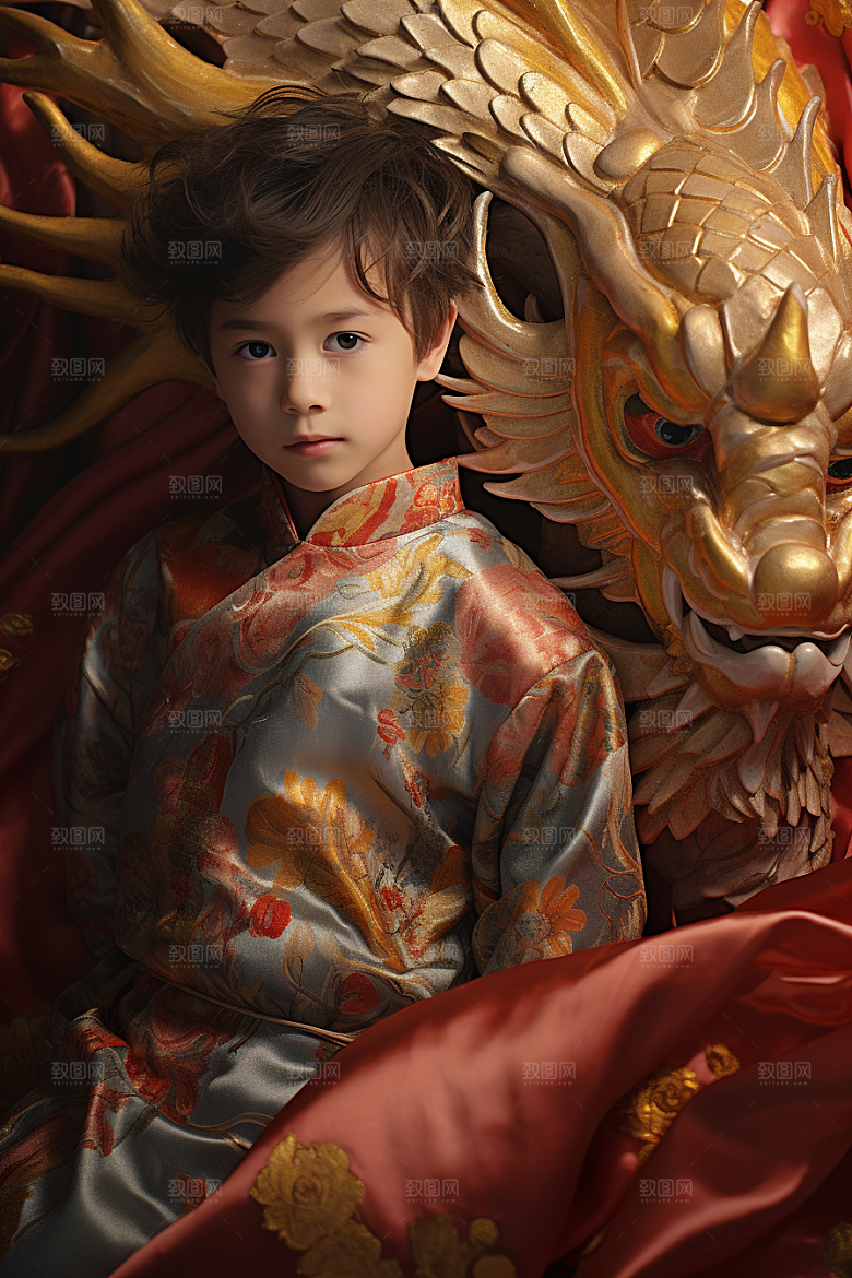 龙年儿童高清龙宝宝摄影图