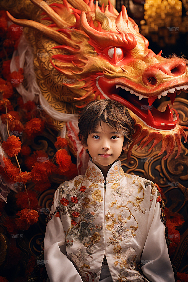 龙年儿童肖像本命年摄影图