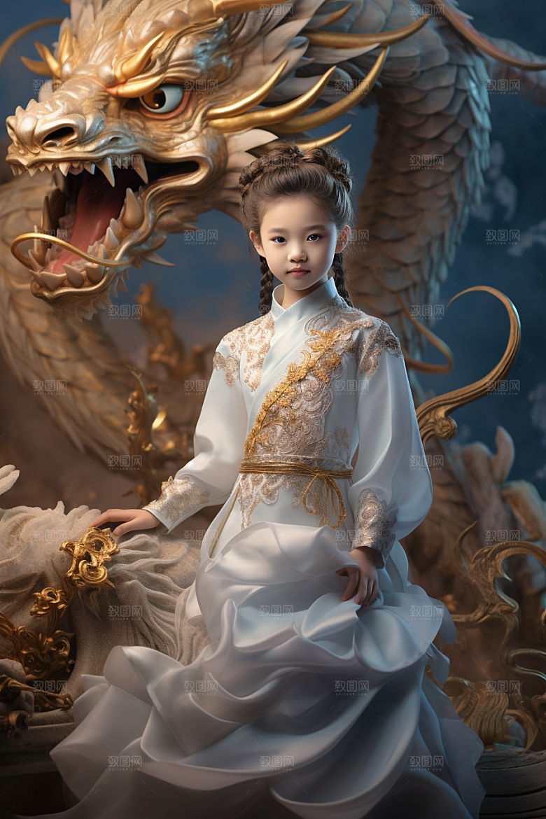 龙年儿童肖像人物摄影图