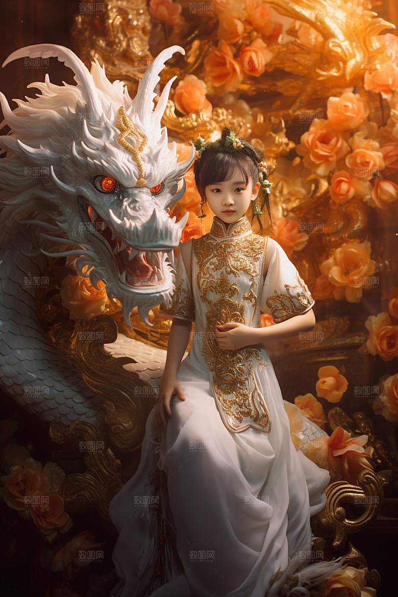 龙年儿童龙宝宝人物摄影图