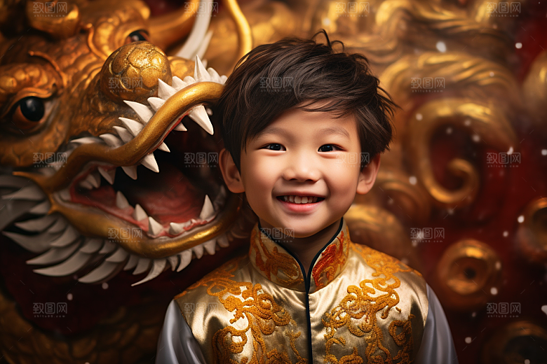龙年儿童肖像高清摄影图