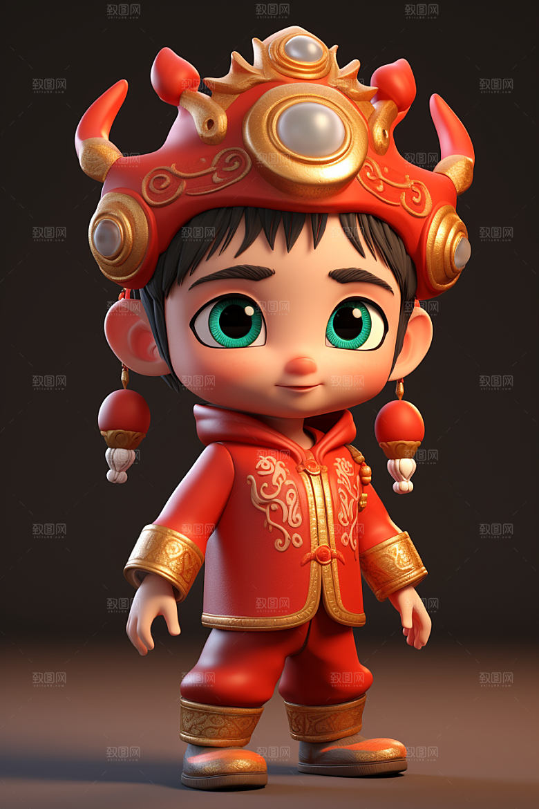 龙形象人物龙拟人C4D模型
