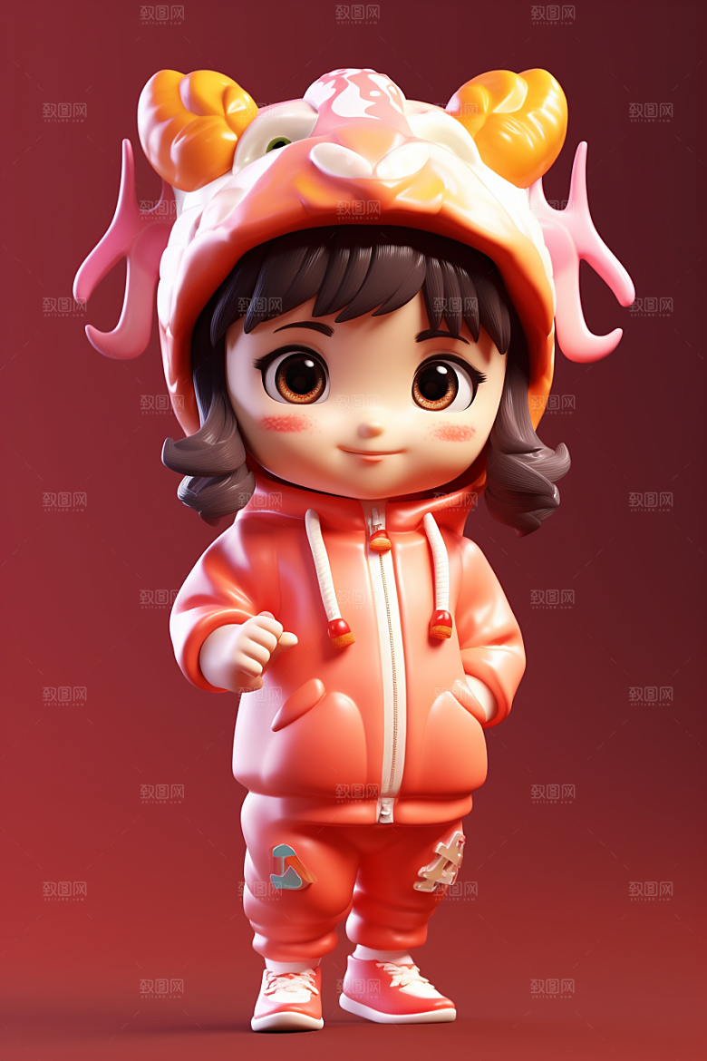 龙形象人物高清3D模型