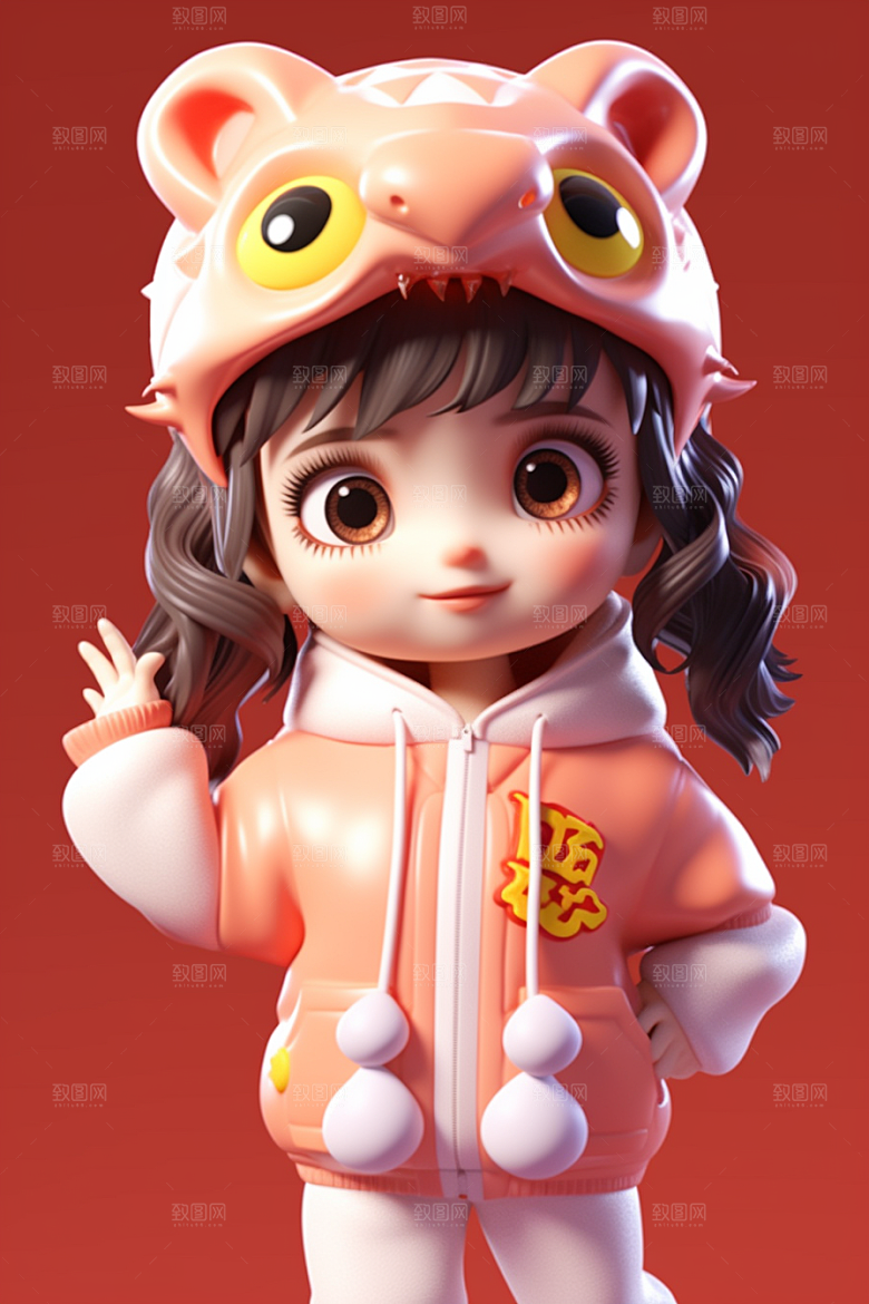龙形象人物C4D龙拟人模型