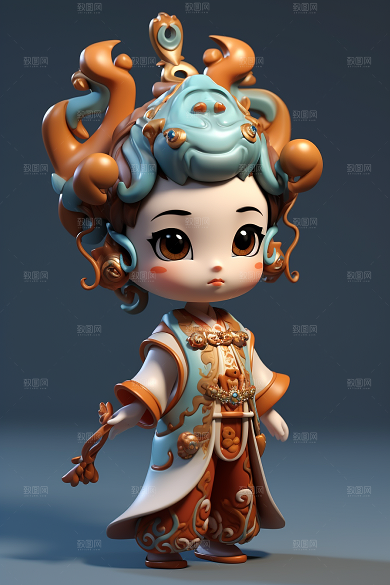 龙形象人物3D龙拟人模型