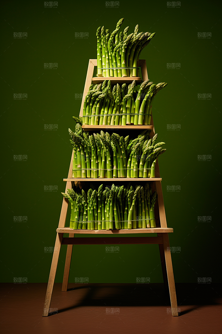 芦笋轻食绿色摄影图