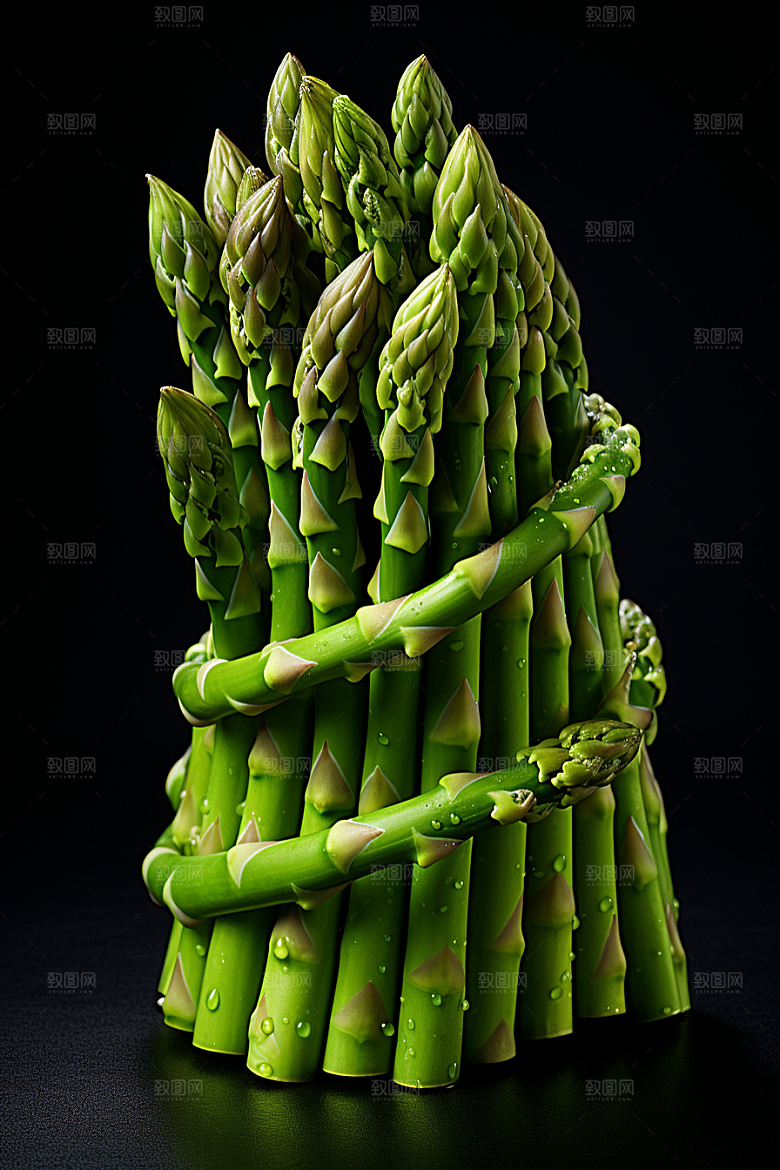 芦笋轻食绿色摄影图