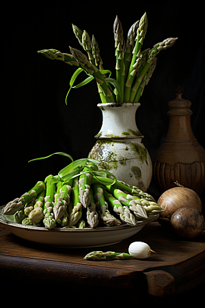 芦笋轻食食材摄影图