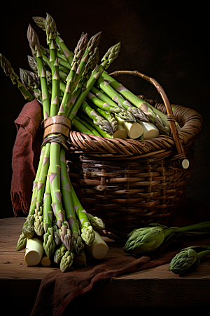 芦笋健身餐蔬菜摄影图