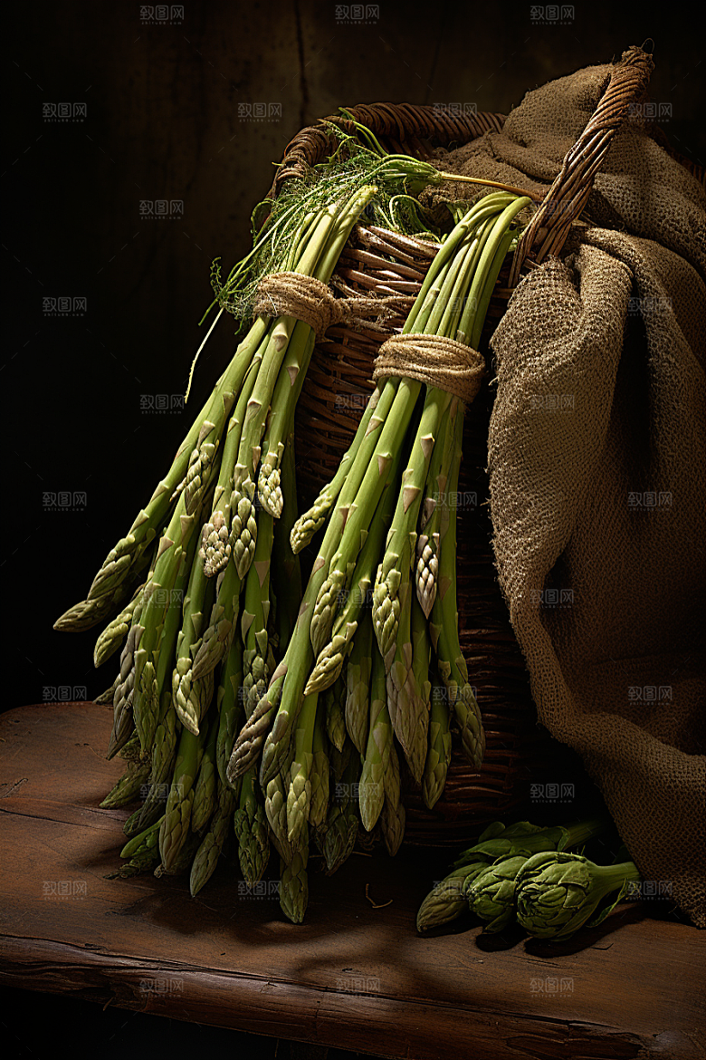 芦笋食材绿色摄影图