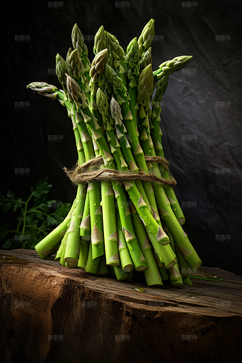 芦笋食材健身餐摄影图