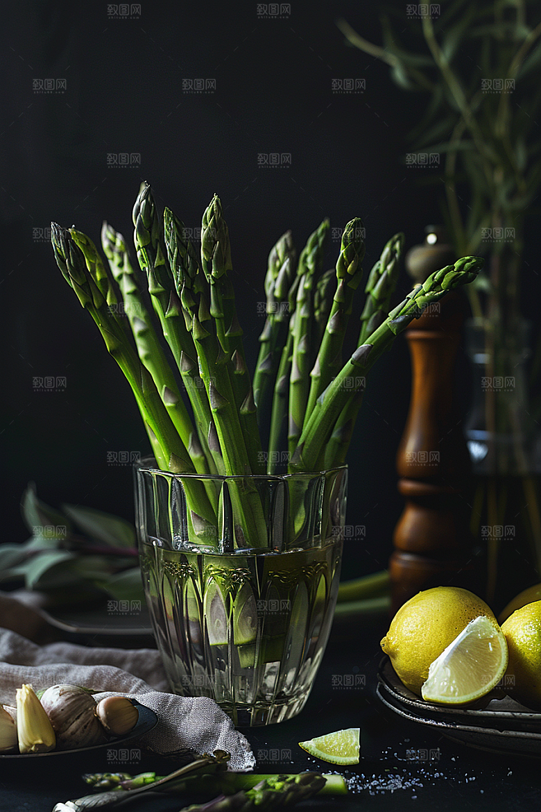 芦笋绿色轻食摄影图
