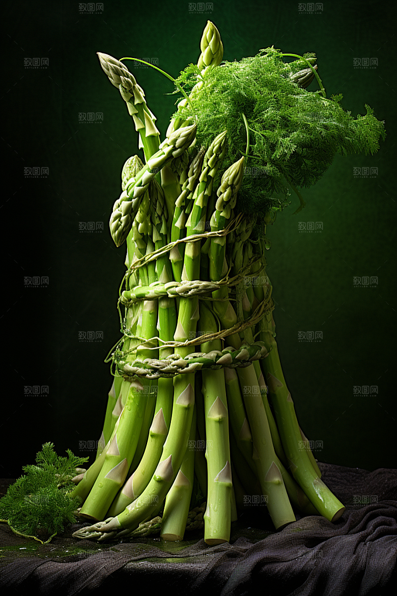 芦笋轻食绿色摄影图