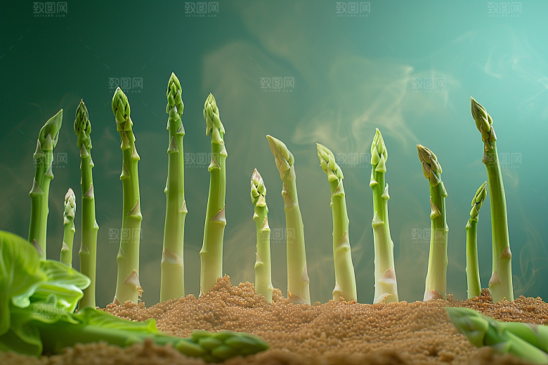 芦笋食材健身餐摄影图