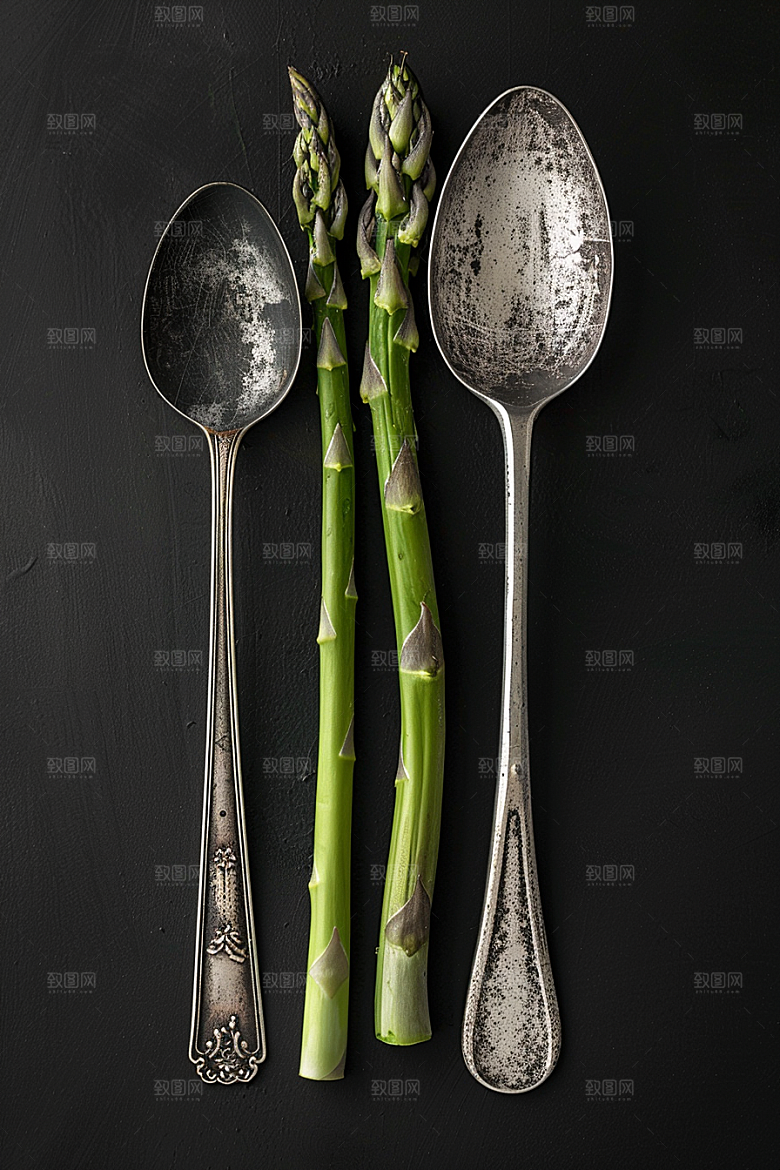 芦笋轻食绿色摄影图