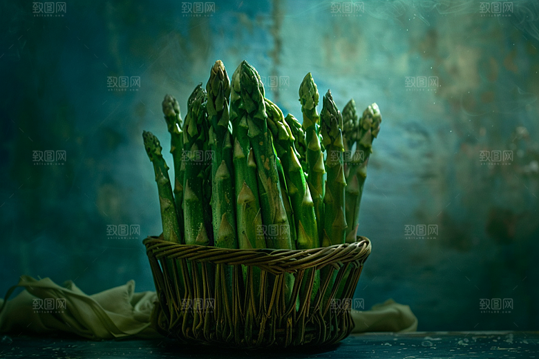 芦笋轻食绿色摄影图