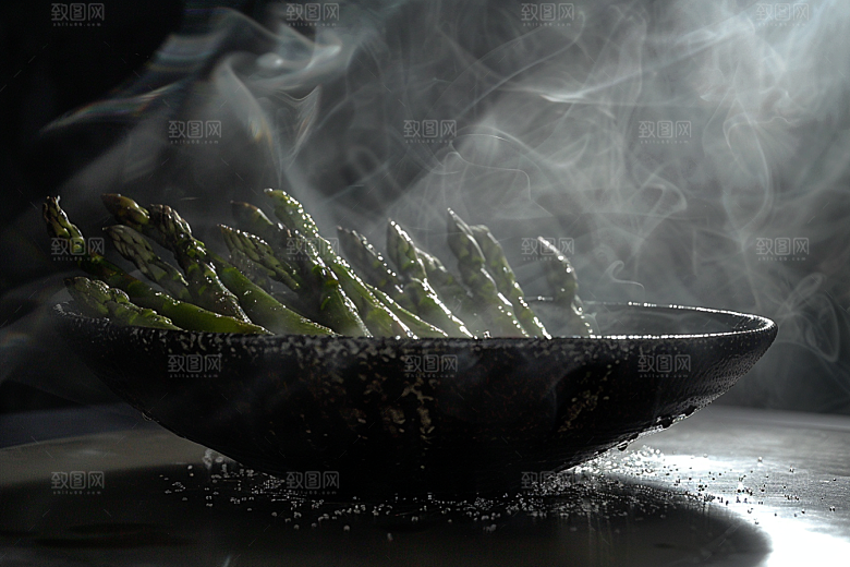 芦笋轻食绿色摄影图