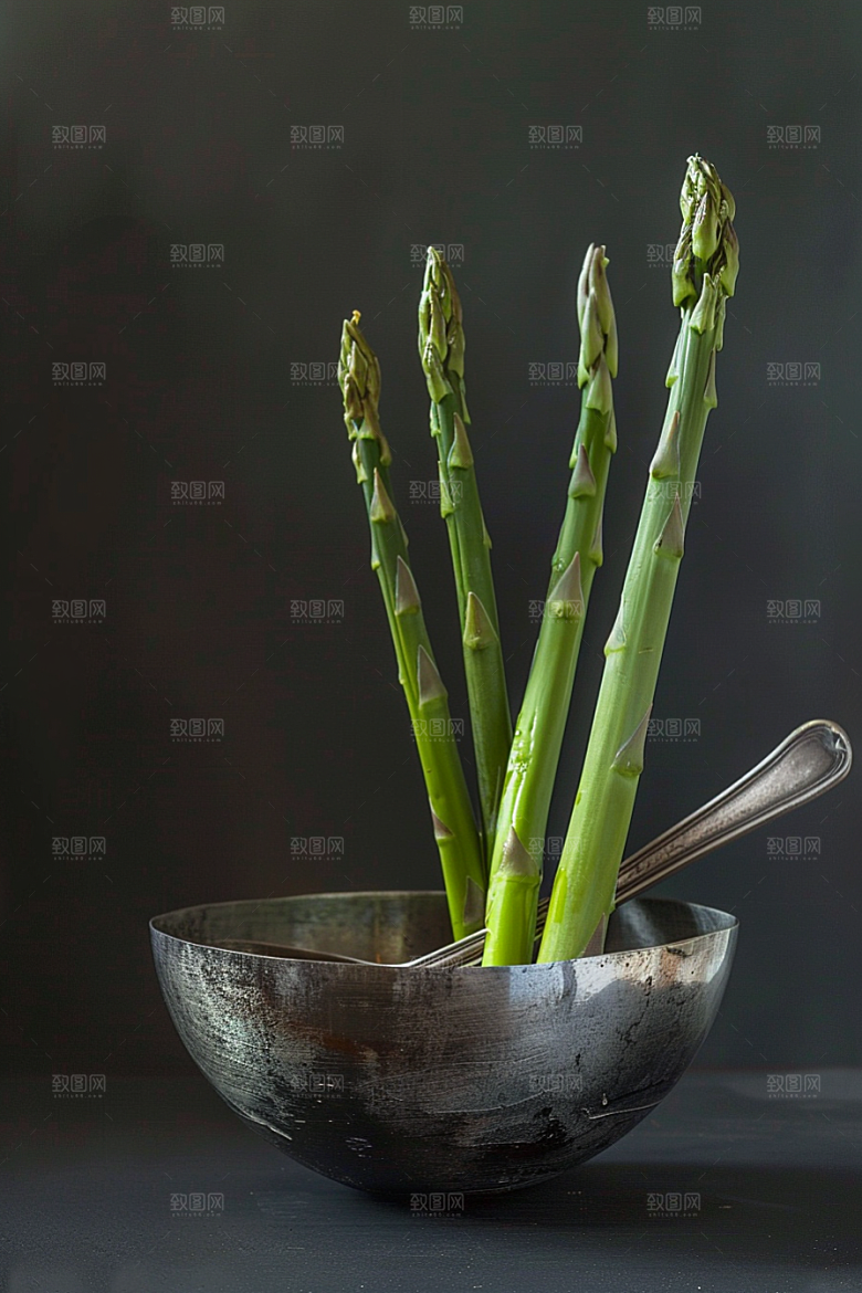芦笋绿色轻食摄影图