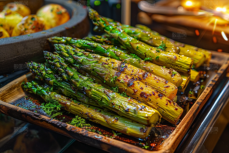 芦笋绿色轻食摄影图