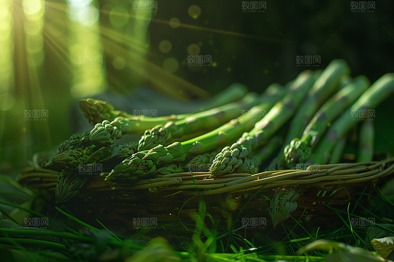 芦笋自然健身餐摄影图