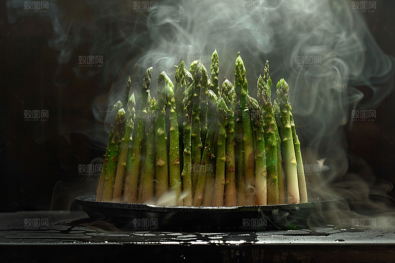 芦笋轻食绿色摄影图