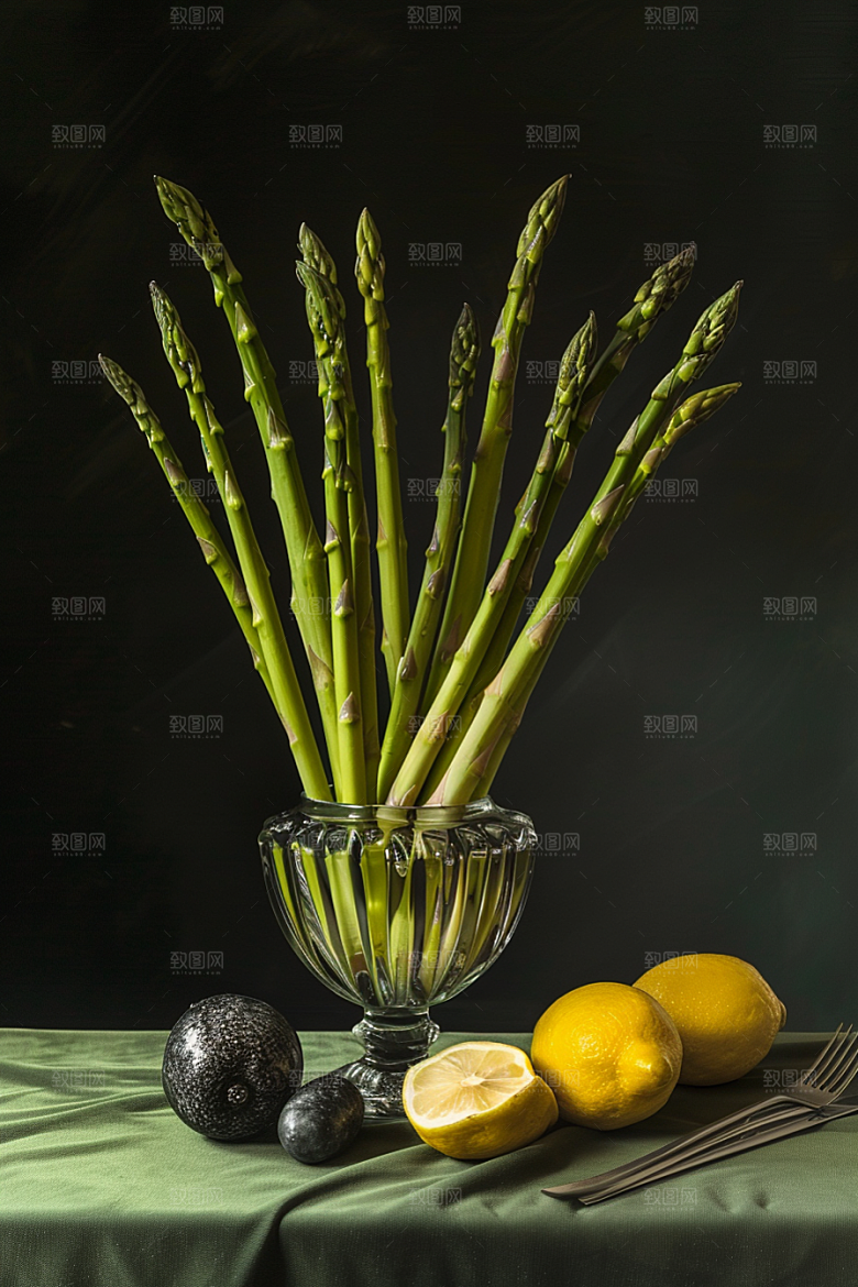 芦笋食材蔬菜摄影图