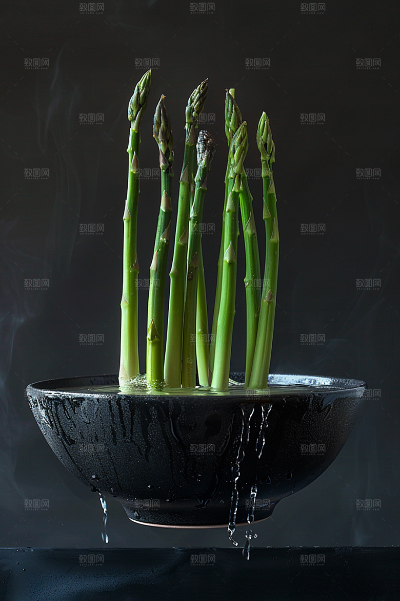 芦笋轻食绿色摄影图