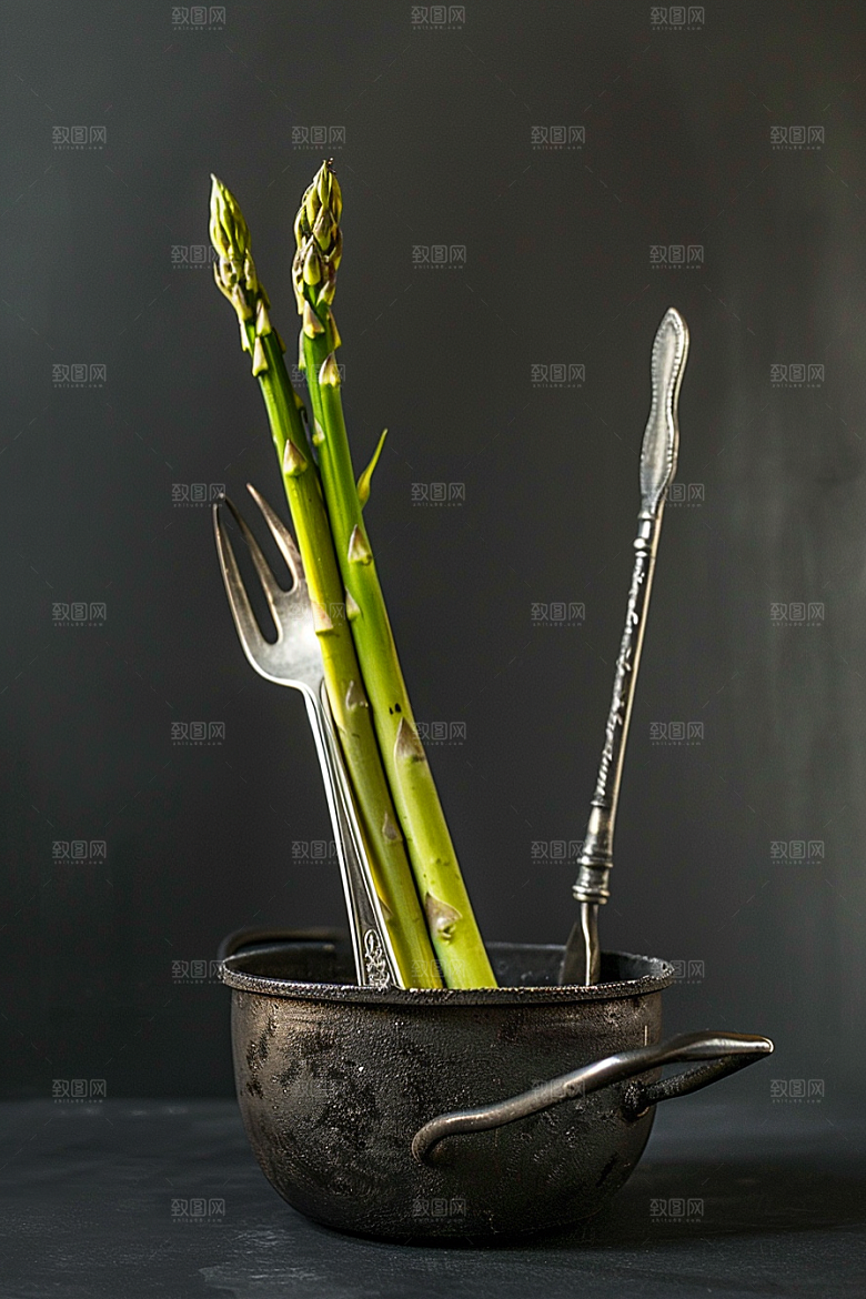 芦笋健身餐轻食摄影图