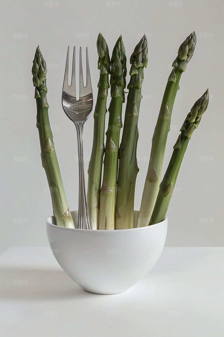 芦笋蔬菜健身餐摄影图