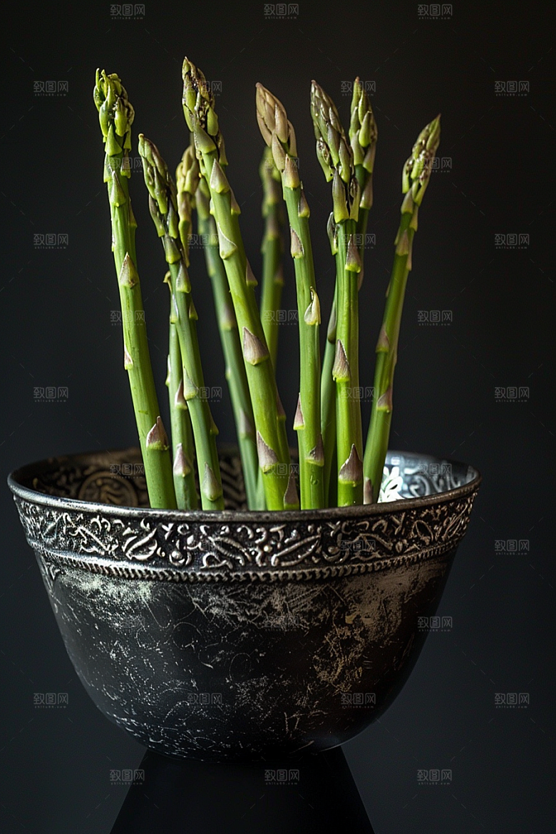 芦笋健身餐轻食摄影图