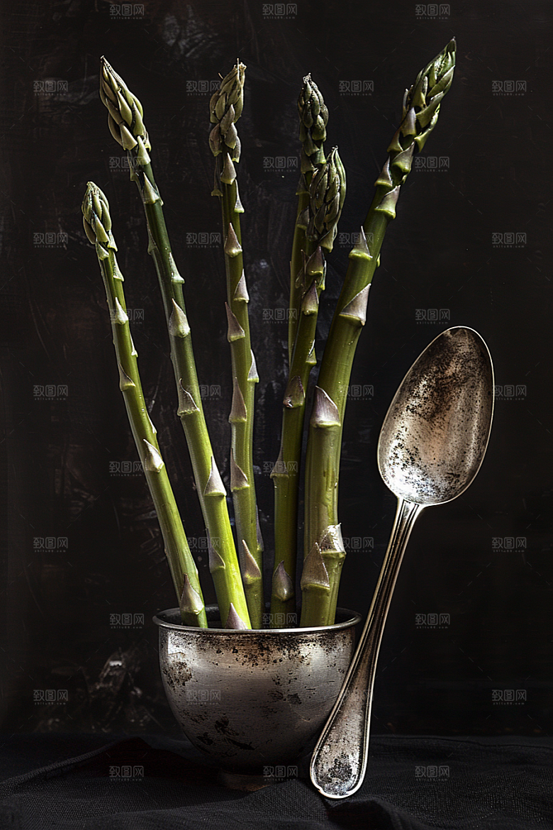 芦笋绿色轻食摄影图
