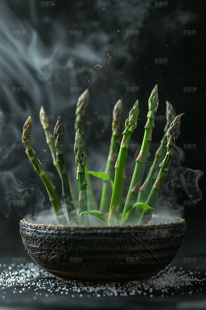 芦笋绿色健身餐摄影图