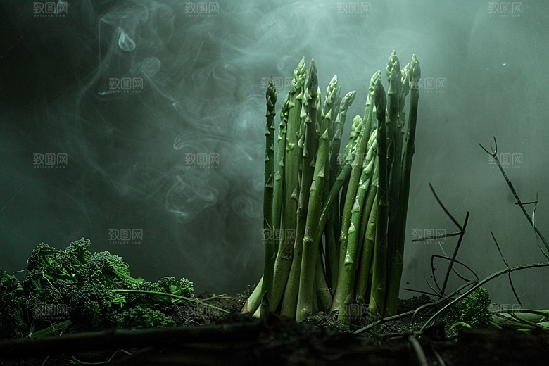 芦笋健身餐健康食品摄影图