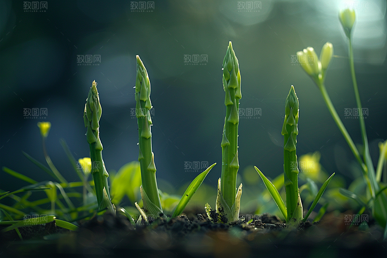 芦笋自然绿色摄影图