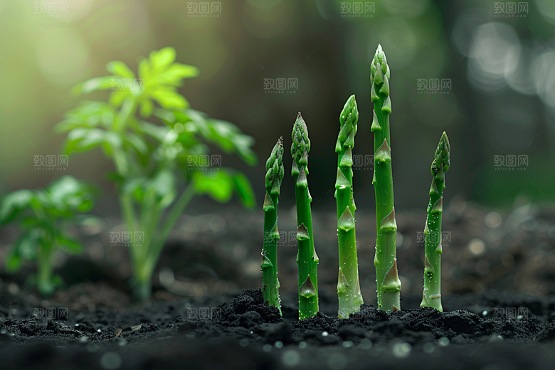 芦笋绿色轻食摄影图