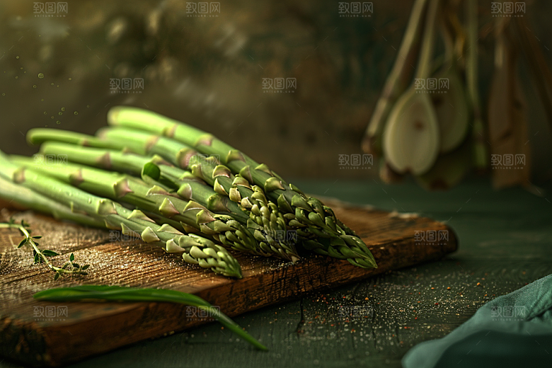 芦笋轻食绿色摄影图