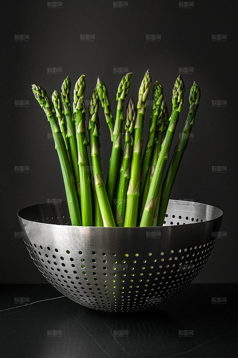 芦笋轻食健身餐摄影图