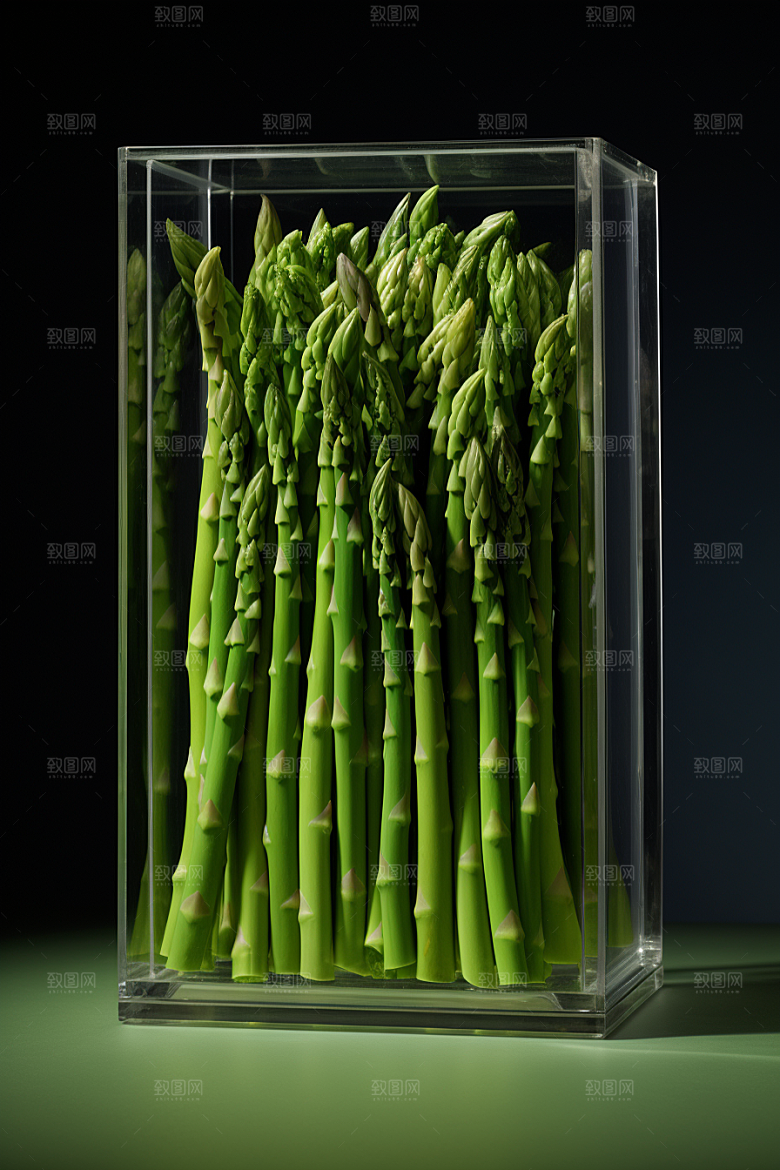 芦笋轻食绿色摄影图