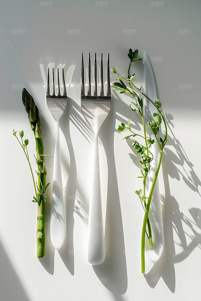 芦笋健身餐轻食摄影图