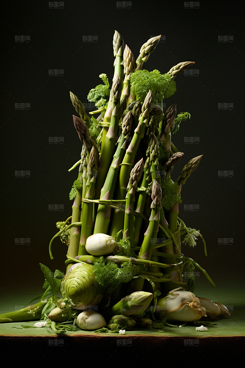 芦笋轻食食材摄影图