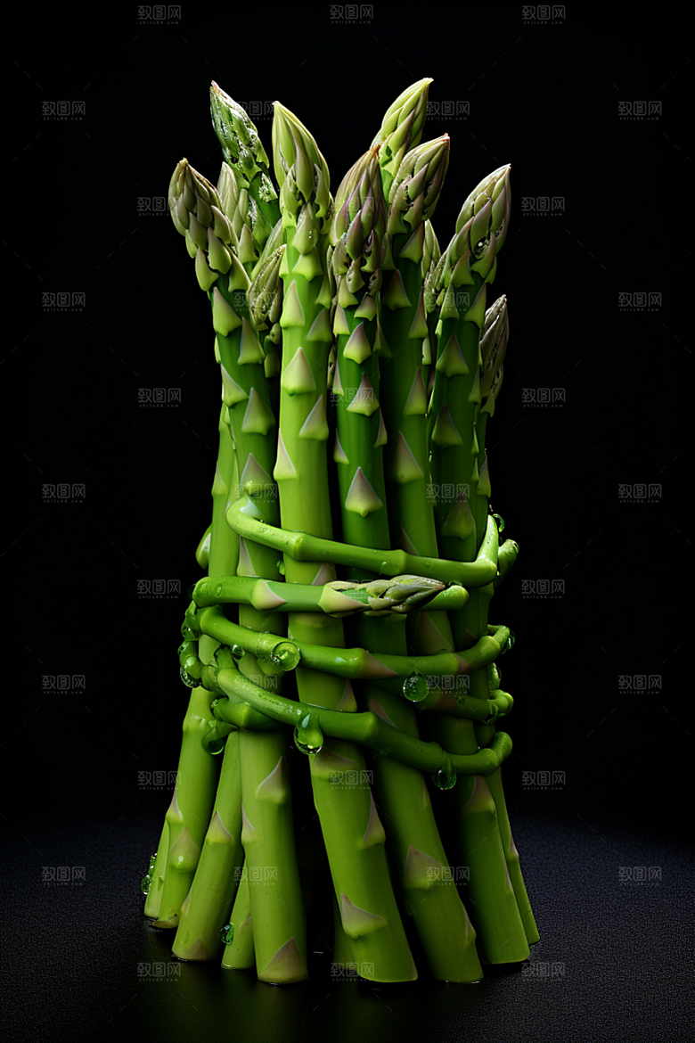 芦笋健身餐健康食品摄影图